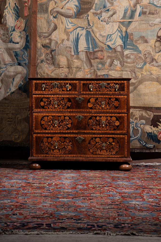 A WILLIAM & MARY WALNUT AND MARQUETRY CHEST OF DRAWERS, CIRCA 1690