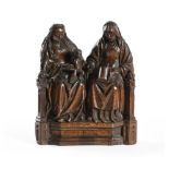 A CARVED OAK GROUP OF THE VIRGIN AND CHILD WITH SAINT ANNE 'ANNA SELBDRITT', ANTWERP