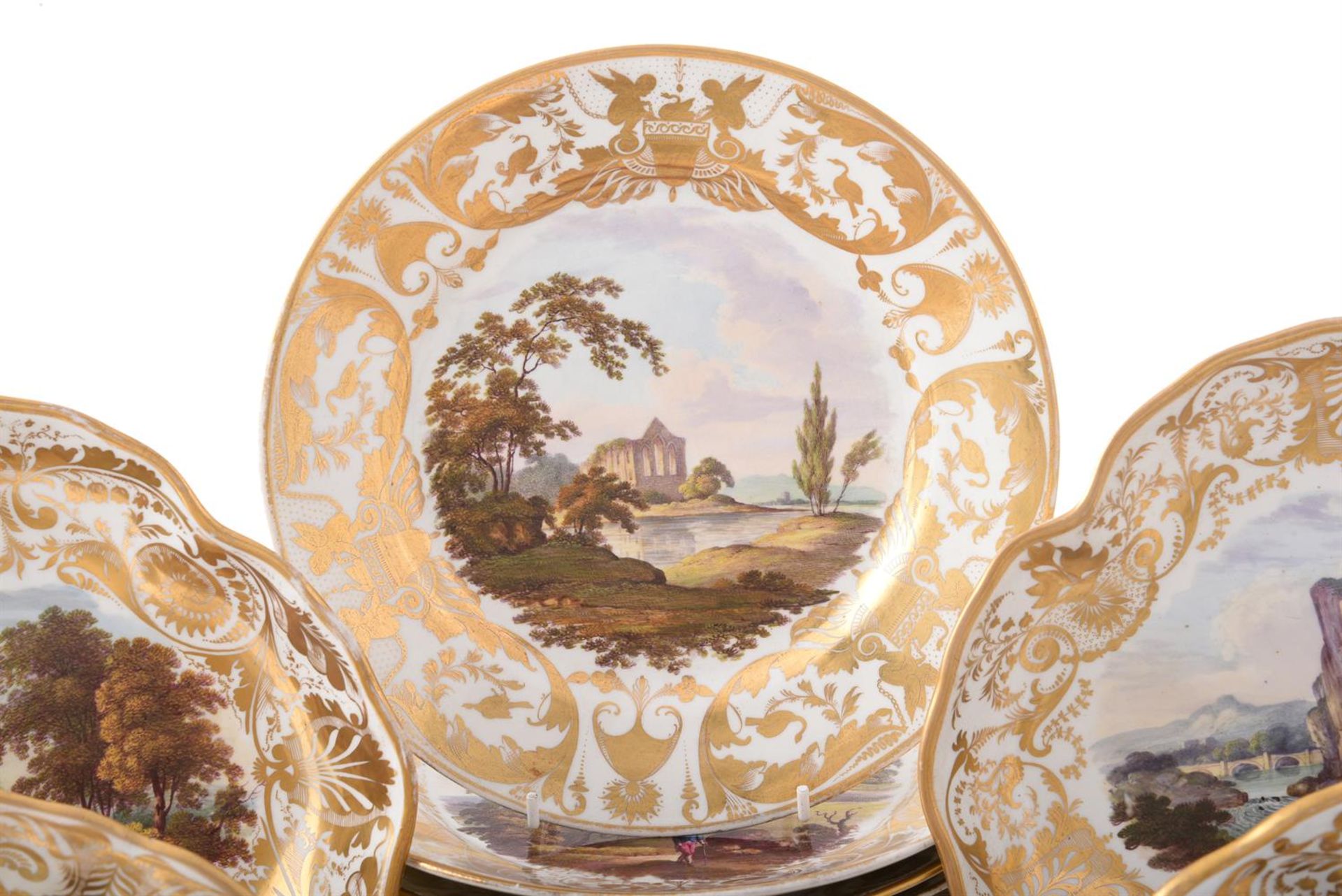 A DERBY PORCELAIN COMPOSITE TOPOGRAPHICAL PART DESSERT SERVICE, FIRST QUARTER 19TH CENTURY - Image 2 of 5