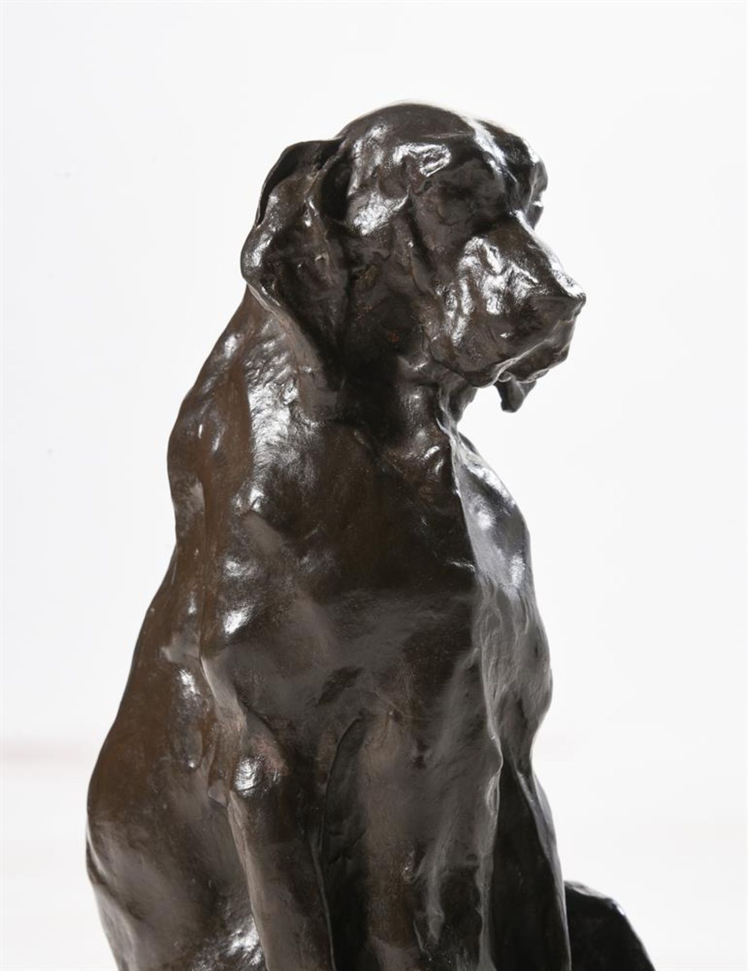 AFTER PRINCE PAUL TROUBETZKOY (1866-1938), A BRONZE ANIMALIER FIGURE OF A BLOODHOUND - Image 2 of 4