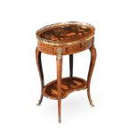Y A FRENCH SYCAMORE, KINGWOOD AND SPECIMEN MARQUETRY SIDE TABLE, LATE 19TH OR EARLY 20TH CENTURY