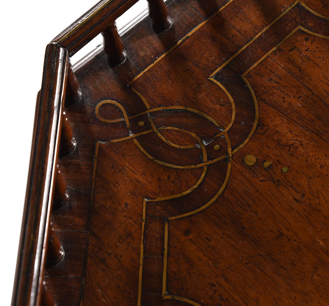 Y A GEORGE II PADOUK, PARTRIDGE WOOD AND BRASS INLAID TRIPOD TABLE, CIRCA 1740-45 - Image 6 of 6