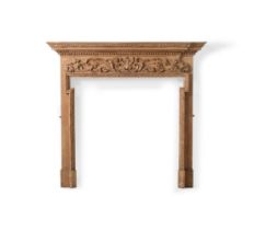 A VICTORIAN CARVED PINE CHIMNEYPIECE, MID 19TH CENTURY