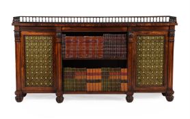 Y A GEORGE IV ROSEWOOD BREAKFRONT BOOKCASE, CIRCA 1825