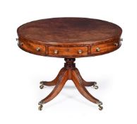 A GEORGE III MAHOGANY DRUM LIBRARY TABLE, CIRCA 1800