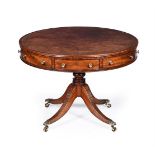 A GEORGE III MAHOGANY DRUM LIBRARY TABLE, CIRCA 1800