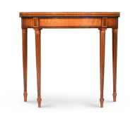 Y A GEORGE III SATINWOOD AND ROSEWOOD BANDED CARD TABLE, CIRCA 1800