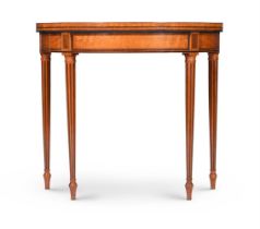 Y A GEORGE III SATINWOOD AND ROSEWOOD BANDED CARD TABLE, CIRCA 1800