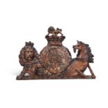 A CARVED SOFTWOOD ROYAL COAT OF ARMS, EARLY 19TH CENTURY