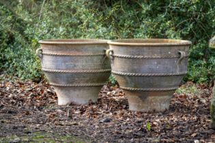 A LARGE PAIR OF TERRACOTTA PLANTERS, MODERN