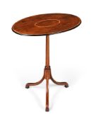 Y AN UNUSUAL GEORGE III ROSEWOOD, EXOTIC HARDWOOD AND INLAID OCCASIONAL TABLE