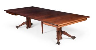 A GEORGE IV MAHOGANY EXTENDING DINING TABLE, CIRCA 1825