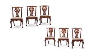 A SET OF SIX GEORGE II MAHOGANY CHAIRS, CIRCA 1760