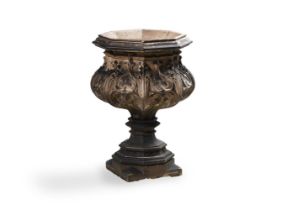 A GOTHIC TERRACOTTA PEDESTAL VASE, 19TH CENTURY