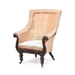 A WILLIAM IV MAHOGANY ARMCHAIR, IN THE MANNER OF GILLOWS, CIRCA 1835