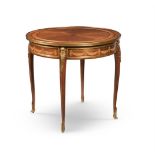 Y A SPECIMEN MARQUETRY AND ORMOLU MOUNTED CENTRE OR OCCASIONAL TABLE, LATE 19TH CENTURY