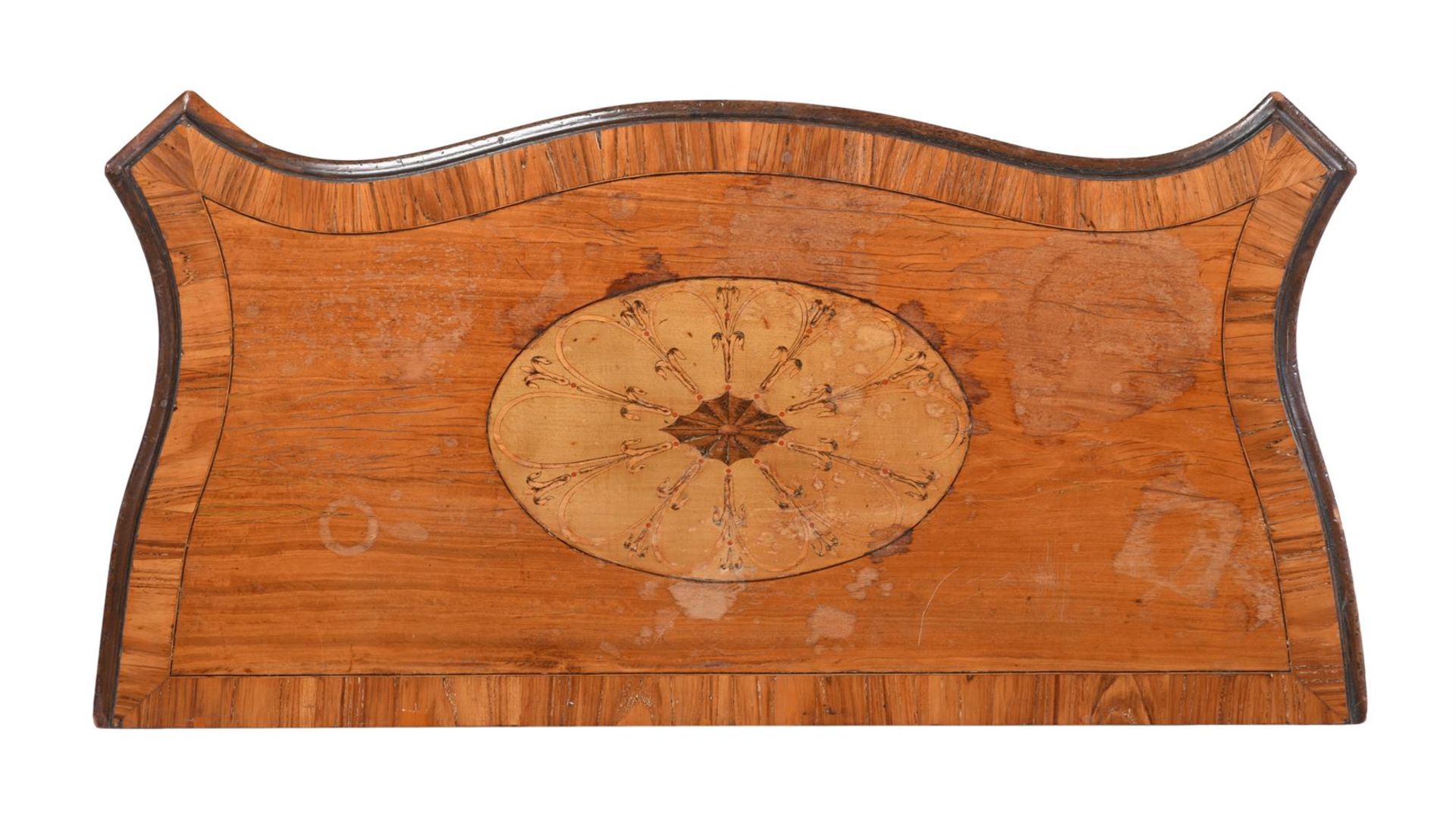 Y A GEORGE III SATINWOOD, TULIPWOOD AND MARQUETRY SERPENTINE SIDE CABINET - Image 2 of 4