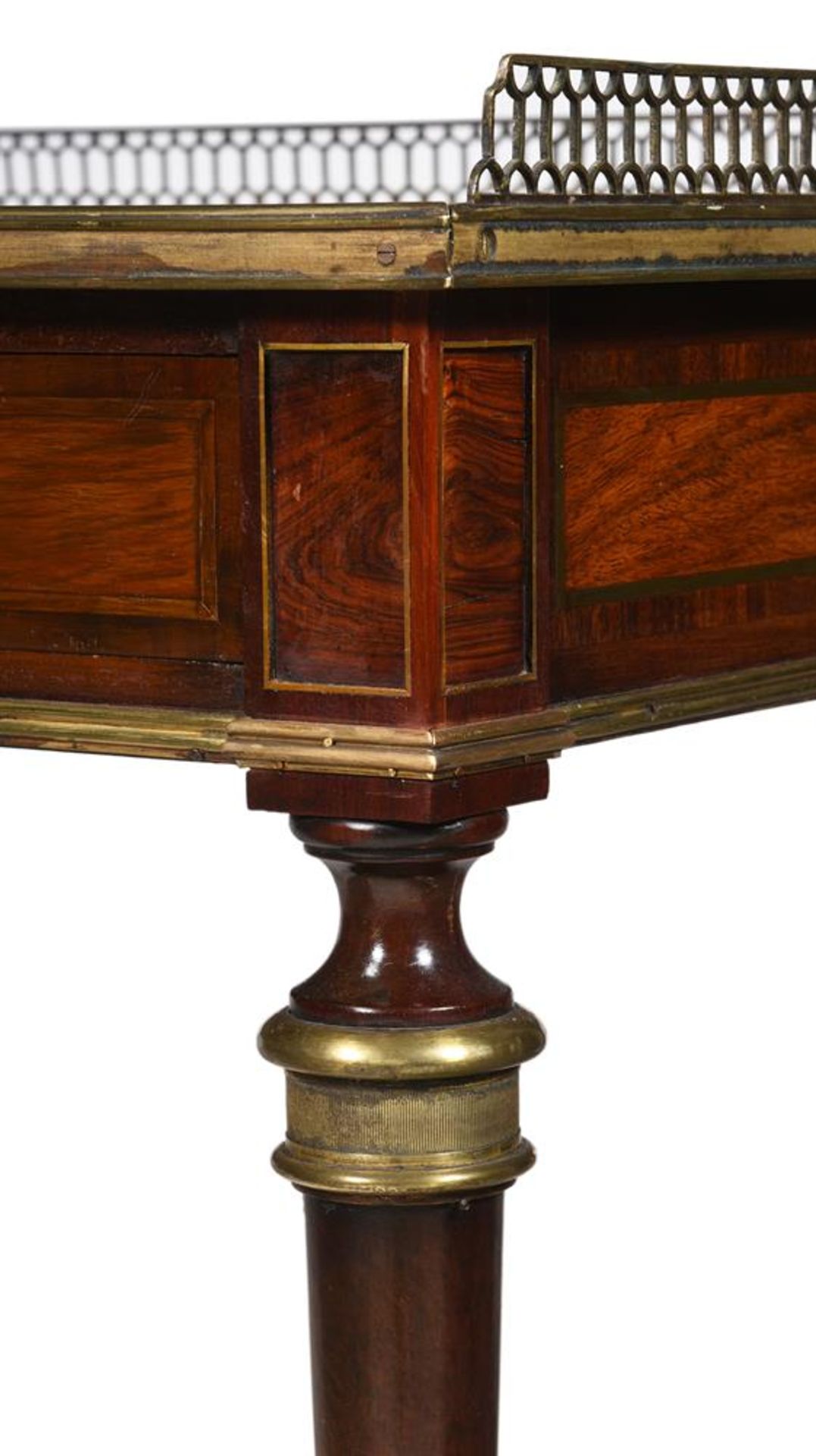 Y A REGENCY ROSEWOOD, MAHOGANY AND BRASS MOUNTED WRITING TABLE, ATTRIBUTED TO JOHN MCLEAN - Image 2 of 5