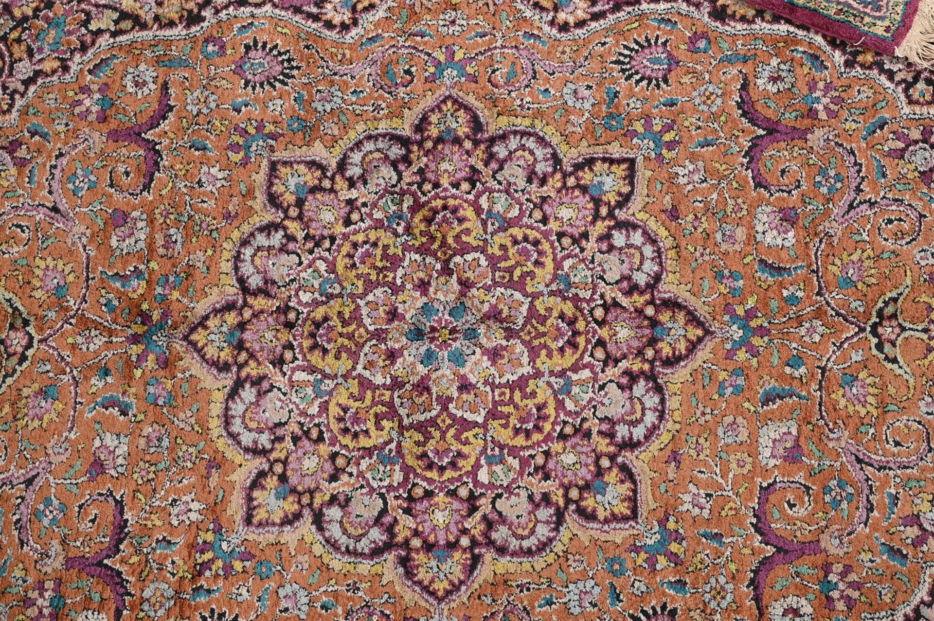 A PAIR OF KERMAN SILK RUGS - Image 3 of 3