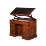 A GEORGE III MAHOGANY KNEEHOLE ARCHITECT'S DESK, ATTRIBUTED TO THOMAS CHIPPENDALE