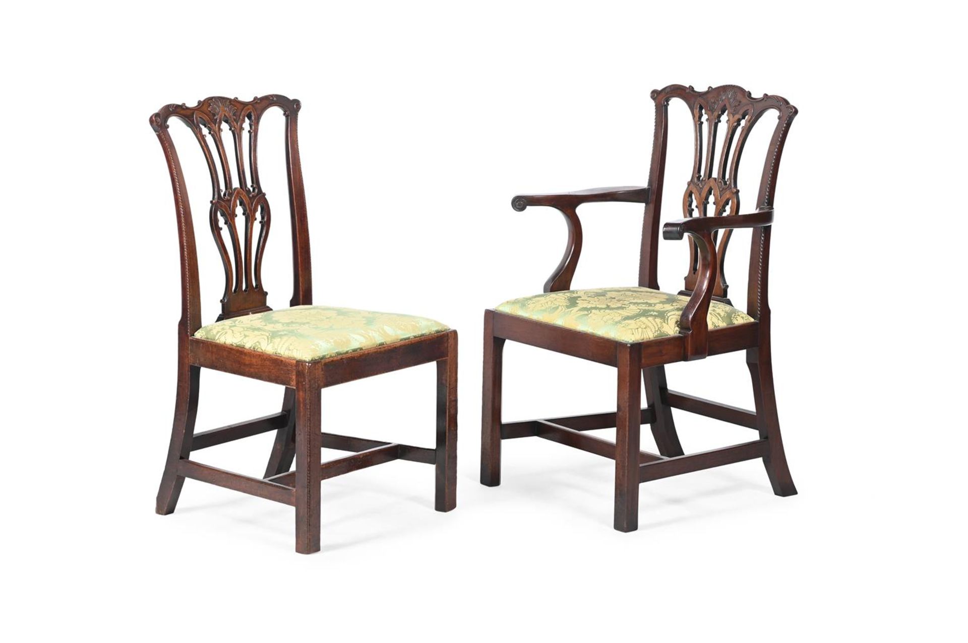 A SET OF TEN GEORGE III MAHOGANY DINING CHAIRS, THIRD QUARTER 18TH CENTURY AND LATER ADAPTED - Image 4 of 5