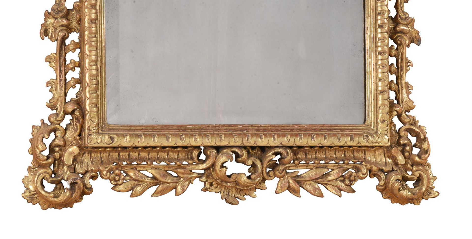 A CONTINENTAL CARVED GILTWOOD MIRROR, POSSIBLY ITALIAN, 19TH CENTURY - Image 3 of 4