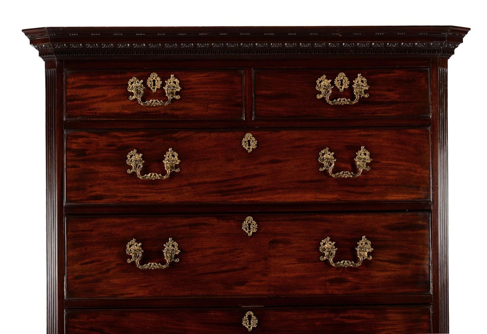 A GEORGE III MAHOGANY CHEST ON CHEST, CIRCA 1770 - Image 2 of 3