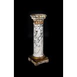 A FRENCH VARIAGATED WHITE MARBLE AND GILT METAL MOUNTED PEDESTAL COLUMN, SECOND HALF 19TH CENTURY