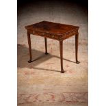 A FINE QUEEN ANNE FIGURED WALNUT SIDE TABLE, CIRCA 1710