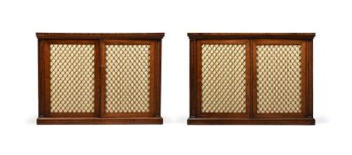 Y A PAIR OF REGENCY ROSEWOOD SIDE CABINETS, CIRCA 1815