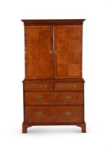 AN UNUSUAL YEW WOOD CABINET ON CHEST, 18TH CENTURY