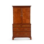 AN UNUSUAL YEW WOOD CABINET ON CHEST, 18TH CENTURY