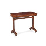 A GEORGE IV BURR YEW WRITING OR CENTRE TABLE, CIRCA 1825