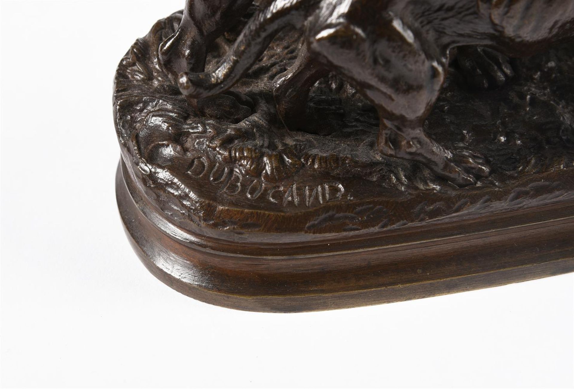 ALFRED DUBUCAND (FRENCH, 1828-1894), A BRONZE ANIMALIER DOG GROUP, LATE 19TH CENTURY - Image 3 of 3