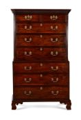 A GEORGE III MAHOGANY CHEST ON CHEST, CIRCA 1770
