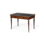 Y A REGENCY ROSEWOOD, MAHOGANY AND BRASS MOUNTED WRITING TABLE, ATTRIBUTED TO JOHN MCLEAN
