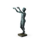 AFTER THE ANTIQUE, A LARGE GRAND TOUR BRONZE FIGURE OF THE PRAYING BOY, 19TH CENTURY