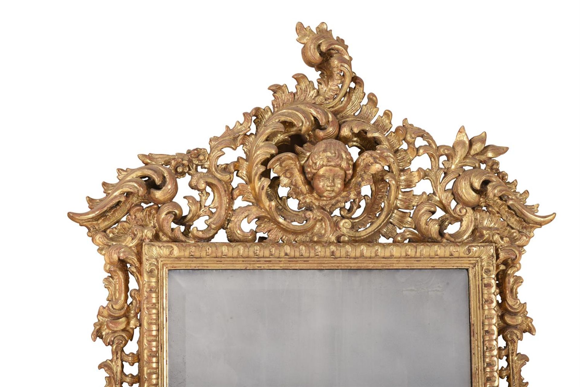 A CONTINENTAL CARVED GILTWOOD MIRROR, POSSIBLY ITALIAN, 19TH CENTURY - Image 2 of 4