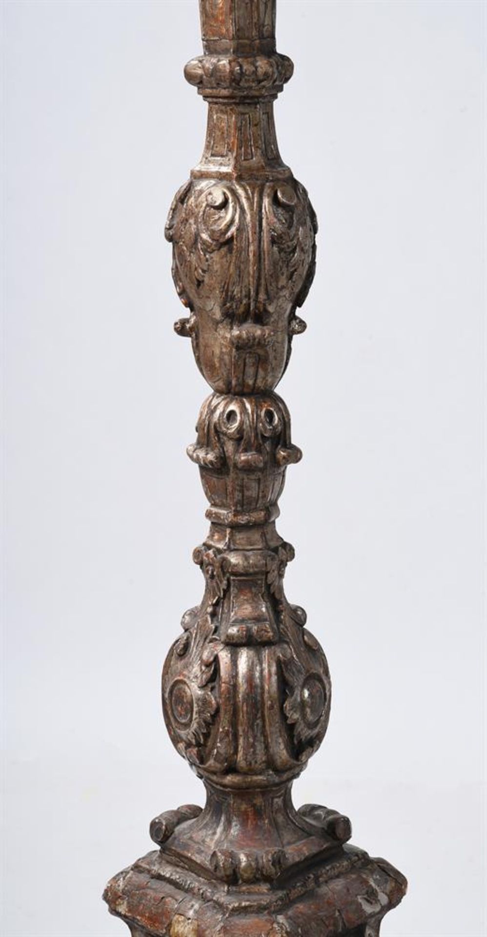 A PAIR OF LARGE ITALIAN SILVERED TORCHERES, LATE 17TH CENTURY - Image 4 of 4