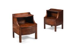A MATCHED PAIR OF REGENCY MAHOGANY BEDSIDE COMMODES OR TABLES, EARLY 19TH CENTURY