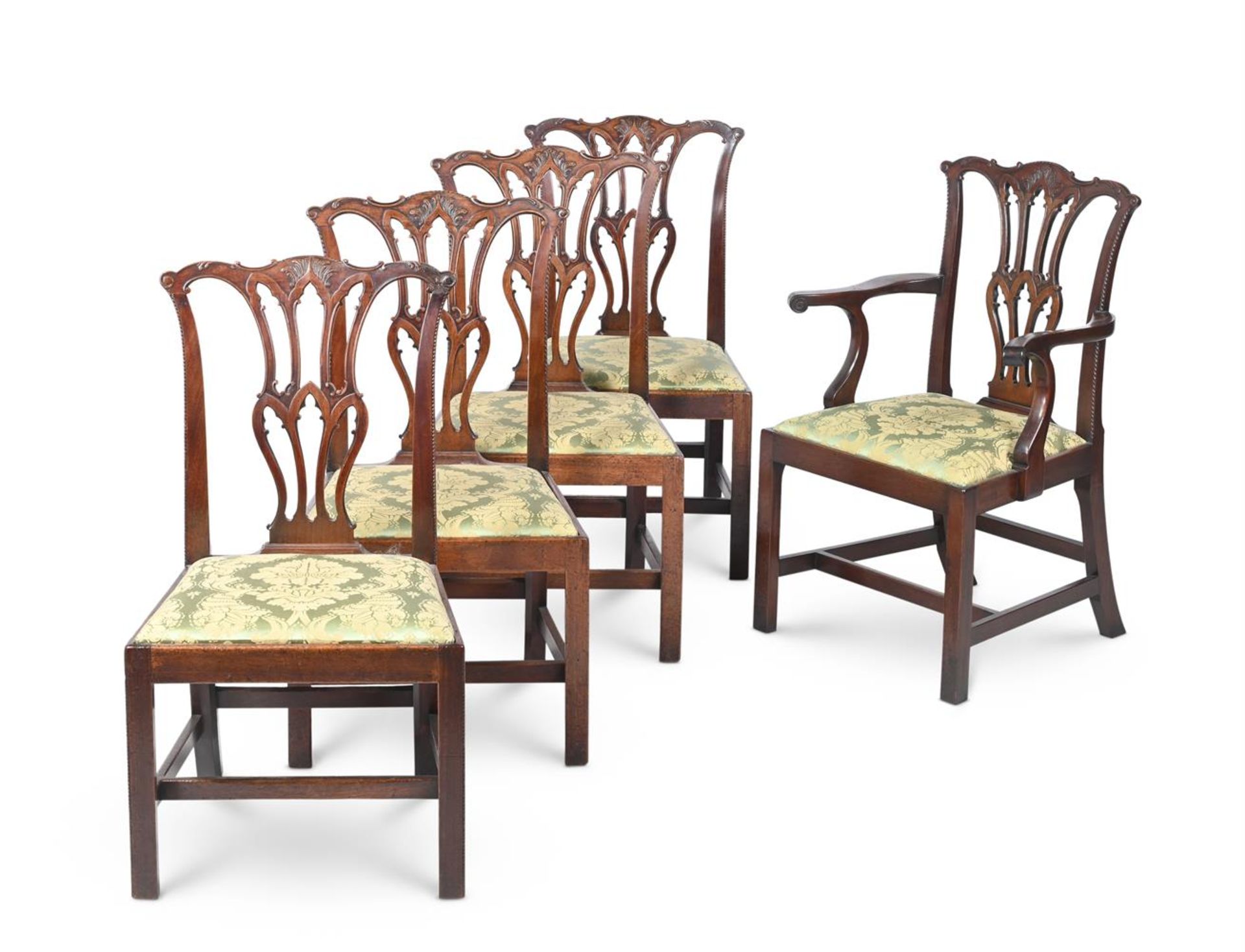 A SET OF TEN GEORGE III MAHOGANY DINING CHAIRS, THIRD QUARTER 18TH CENTURY AND LATER ADAPTED - Image 3 of 5