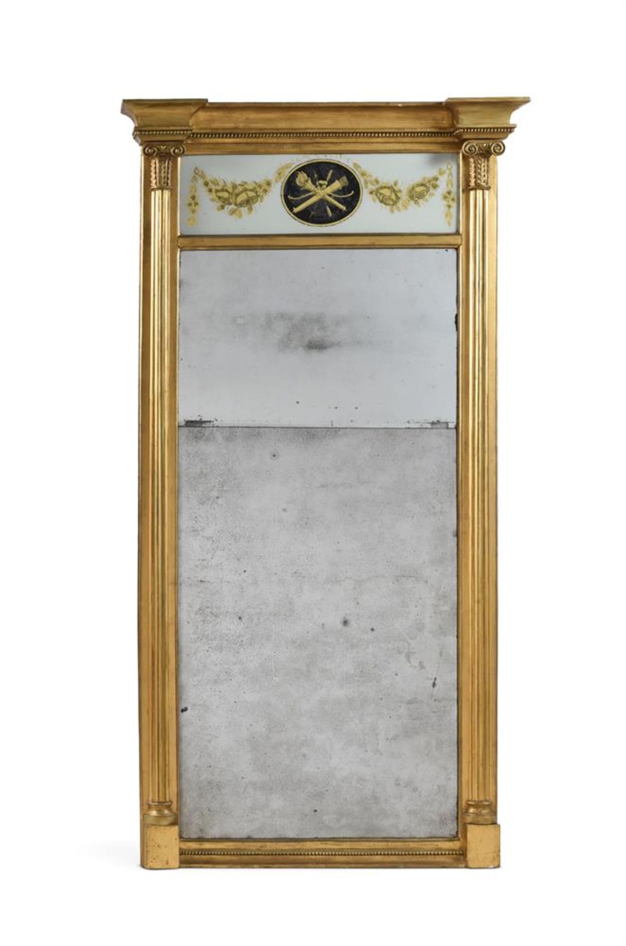 A LARGE PAIR OF GEORGE III CARVED GILTWOOD AND VERRE ÉGLOMISÉ MIRRORS, CIRCA 1800 - Bild 2 aus 5