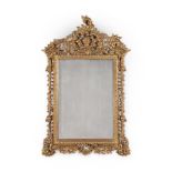 A CONTINENTAL CARVED GILTWOOD MIRROR, POSSIBLY ITALIAN, 19TH CENTURY
