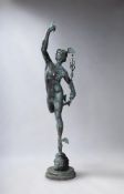 AFTER GIAMBOLOGNA (1529-1608), A GOOD LIFESIZE BRONZE FIGURE OF MERCURY, 19TH CENTURY