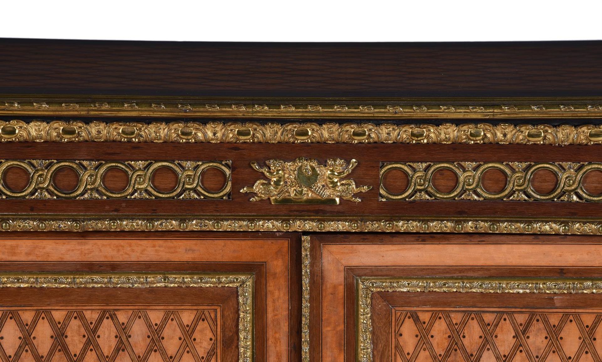 Y A VICTORIAN SATINWOOD, SPECIMEN CROSSBANDED AND PARQUETRY DECORATED SIDE CABINET - Image 5 of 6