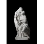 JOHN WARRINGTON WOOD (BRITISH 1839-1886), A CARVED MARBLE GROUP 'SISTERS OF BETHANY', DATED 1876