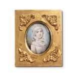 Y AN ENGLISH SCHOOL, LATE 18TH OR EARLY 19TH CENTURY, MINIATURE PORTRAIT OF A YOUNG WOMAN