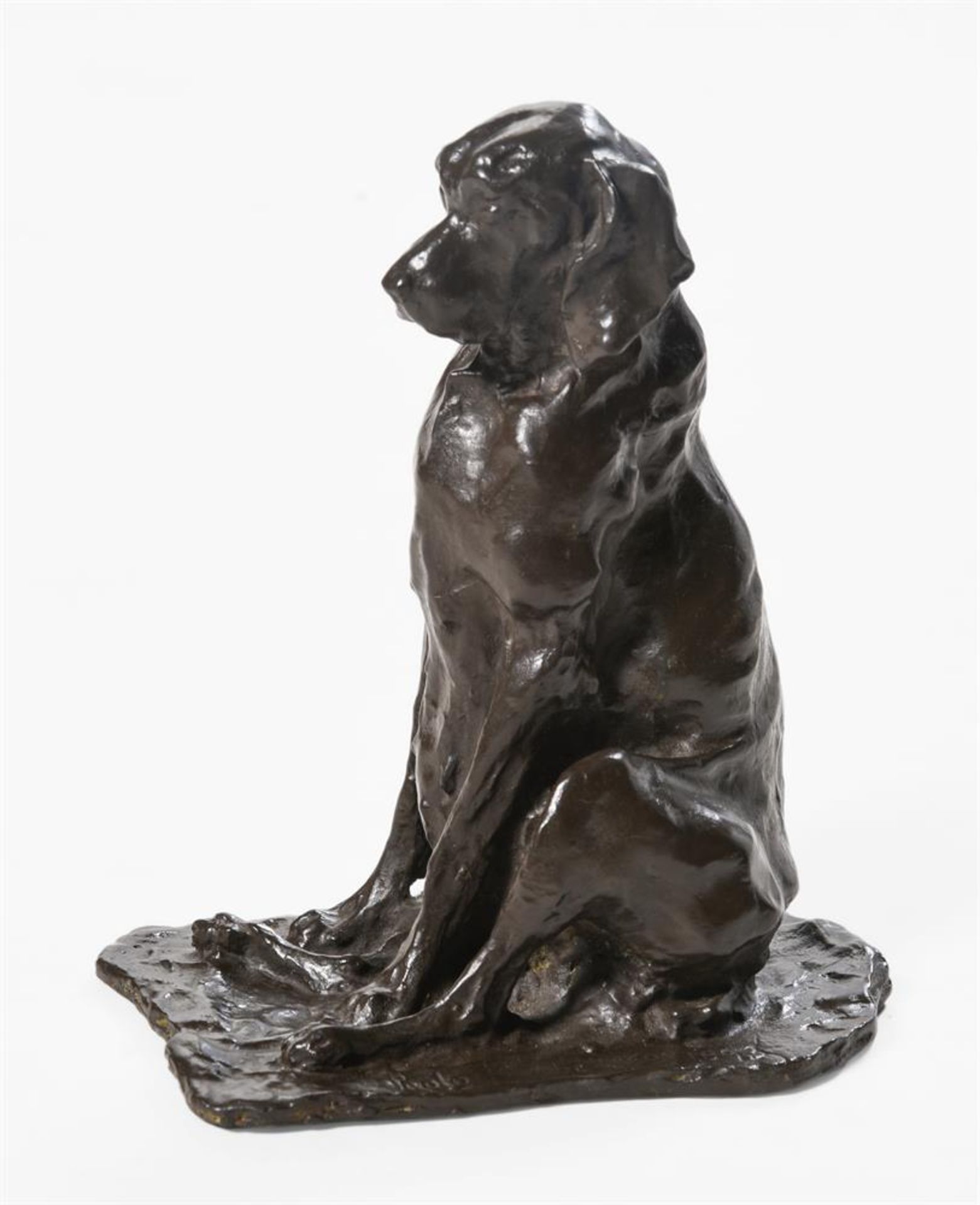 AFTER PRINCE PAUL TROUBETZKOY (1866-1938), A BRONZE ANIMALIER FIGURE OF A BLOODHOUND - Image 3 of 4