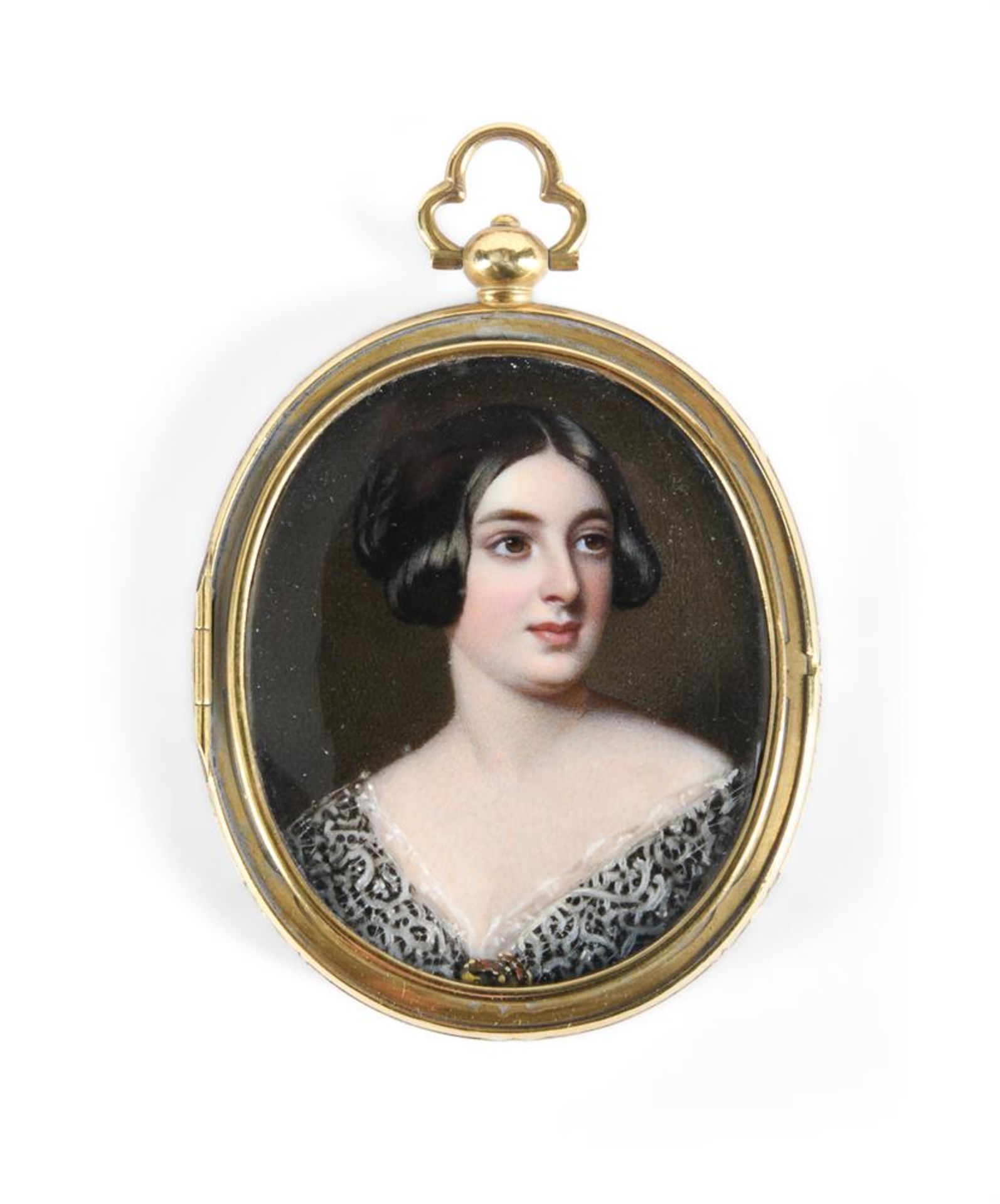 Y ENGLISH SCHOOL, MID 19TH CENTURY, MINIATURE PORTRAIT OF HARRIET FRANCES RAMSDEN