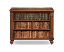 Y A ROSEWOOD AND GILT METAL MOUNTED OPEN BOOKCASE, EARLY 19TH CENTURY AND LATER